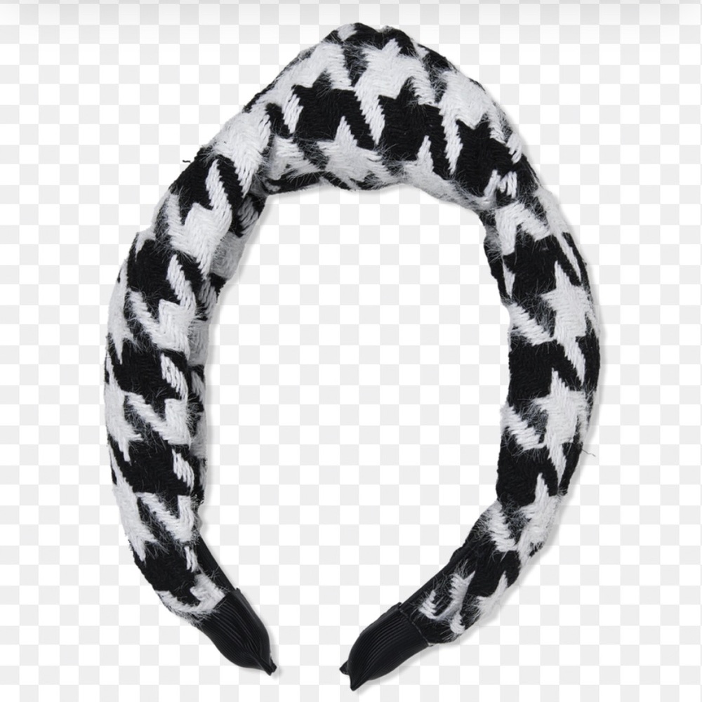 Stylish Black and White Houndstooth Headband